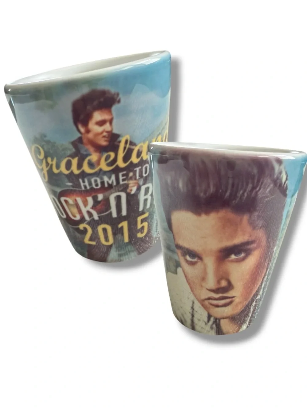 Elvis Presley Graceland 2015 Rock N’ Roll Collectible Ceramic Shot Glass Memphis